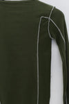 BASERANGE Long Sleeve T-Shirt TTML Collection Ribbed Cotton Portugal BAS-TTML-RB-WI23-LV Green